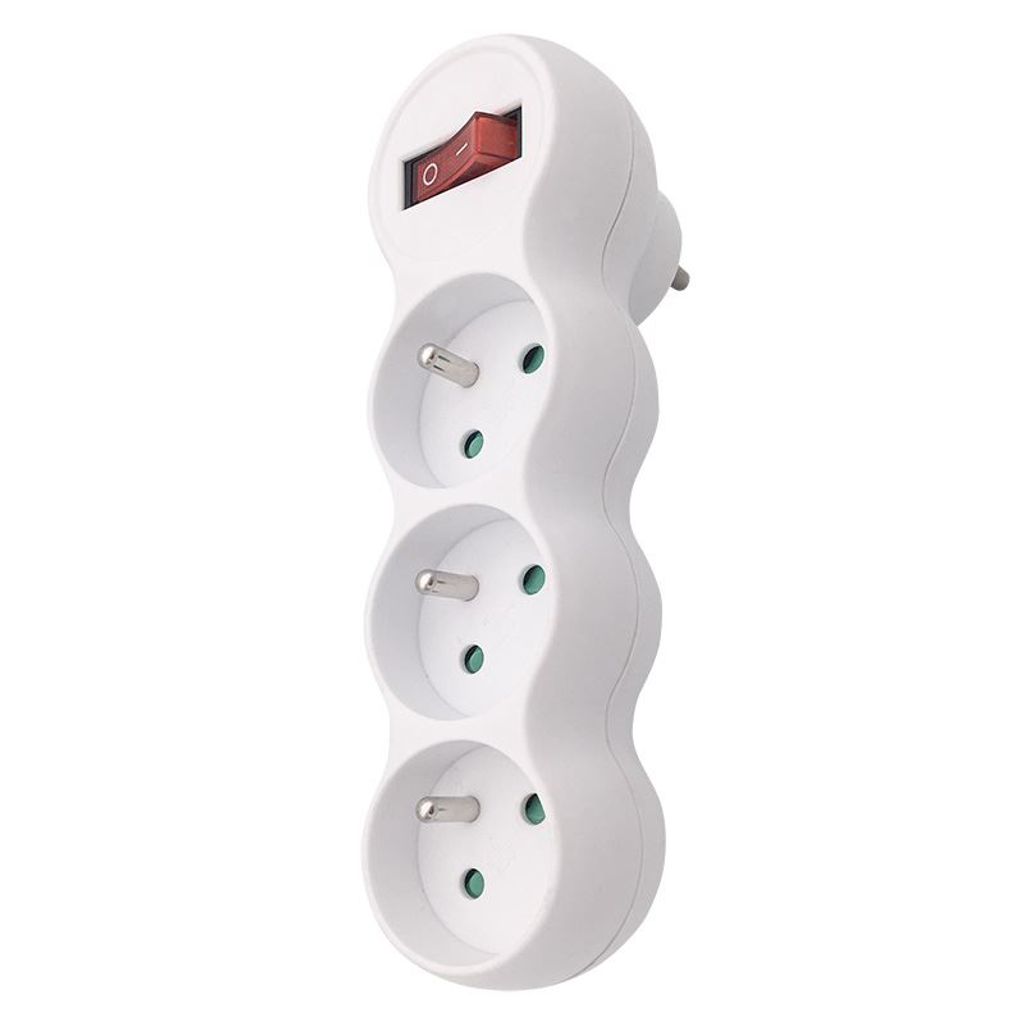 Solight Presa bianca 3x10A con interruttore e supporto P102 Immagine del prodotto 
