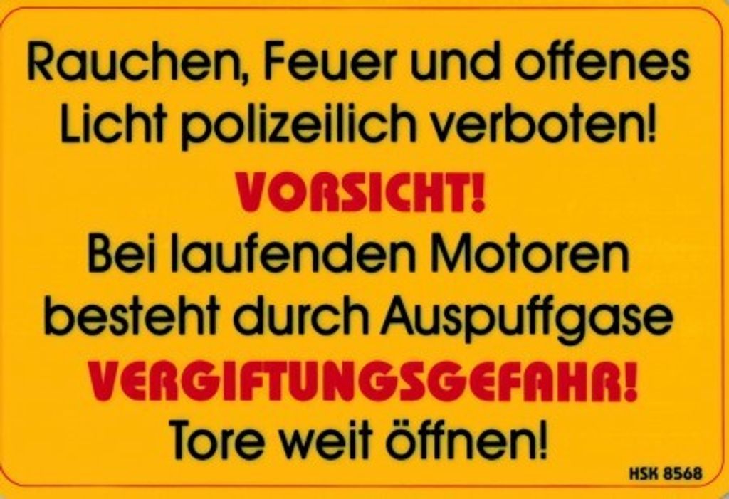Verbotsschild - Garagenschild FEUER VORSICHT - 308568 - 30cm x 20cm