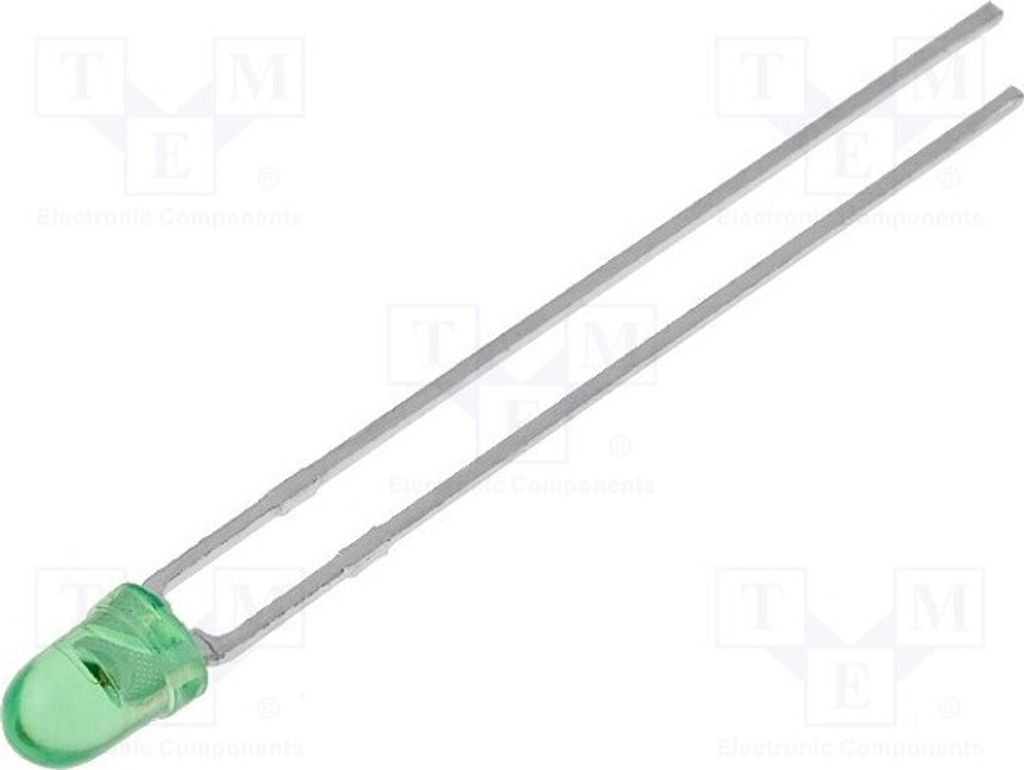 5x LED 50° L-934GT LED Dioden THT 3mm 3mm grün 20÷60mcd