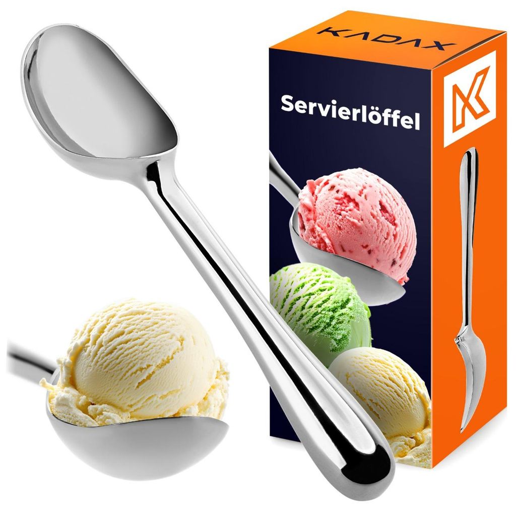 KADAX Eisportionierer "Mayo", aus Edelstahl, Eislöffel für Eiskugeln, Reis, Dessertbestecke, 20 cm