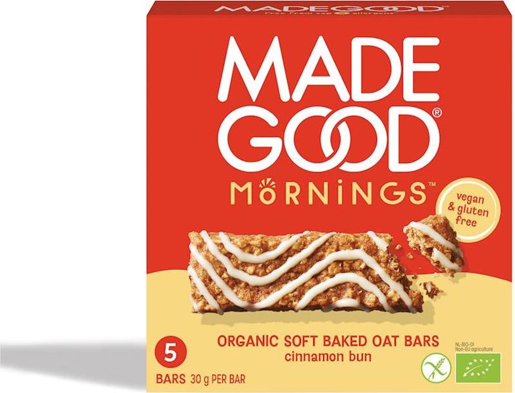 BATONIKI OWSIANE SOFT Z CYNAMONEM BEZGLUTENOWE BIO (5 x 30 g) 150 g - MADEGOOD MORNINGS