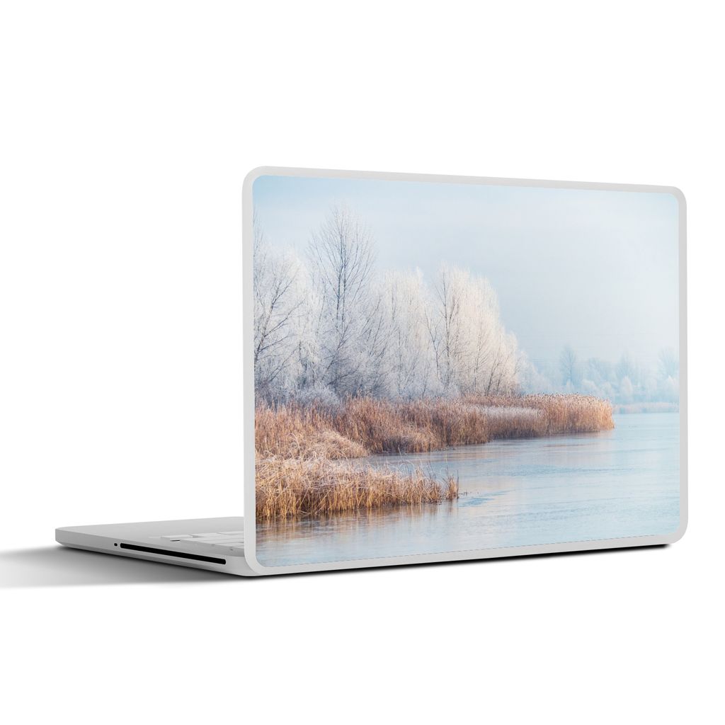 MuchoWow Laptop Aufkleber Sticker Cover Landschaft - Winter - Schnee - Eis - Morgen 30x22 cm - Laptop-Sticker