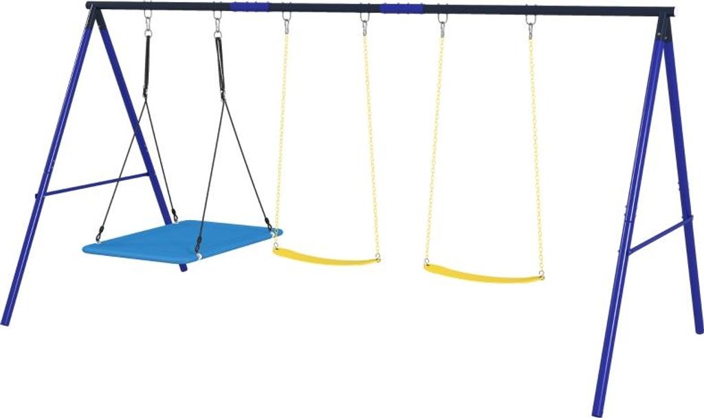 Schaukelset für 3 Kinder, 120 kg Belastbarkeit, Outdoor-Schaukeln, Bunt