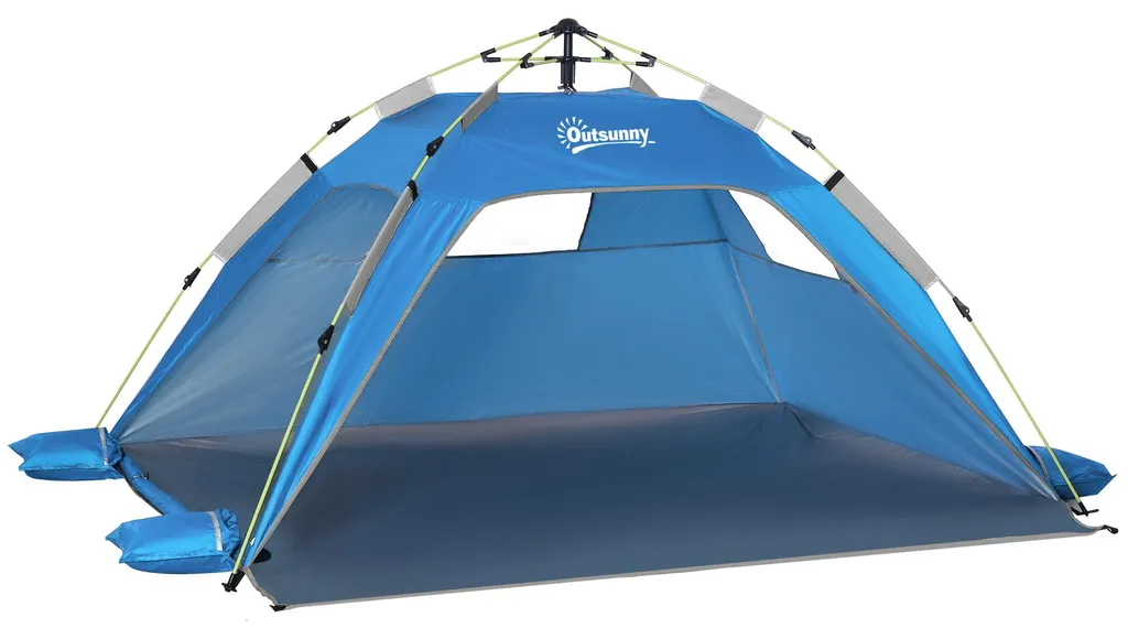 Tente de plage Pop-Up bleue : finissez-en avec la chaleur et le vent