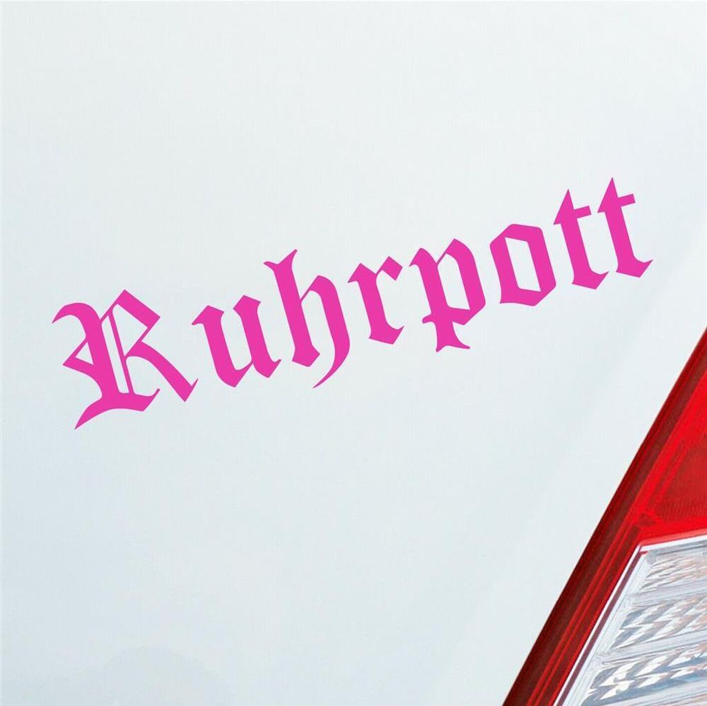 Auto Aufkleber Ruhrpott Ruhr Pott NRW Dortmund Bochum 15x4 cm Pink Sticker Heckscheibenaufkleber