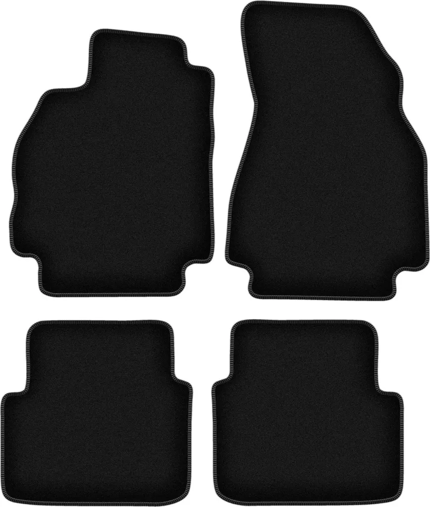 Tappetini Auto Renault Megane II Grandtour Velluto Nero con Clip 4 pz