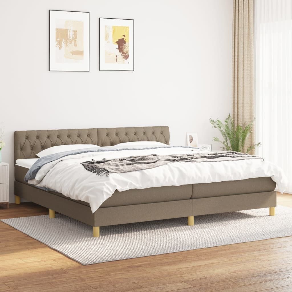 "2026 Promotion" Boxspringbett mit Matratze - Taupe 200x200 cm - Stoff - Polsterbett CC8377