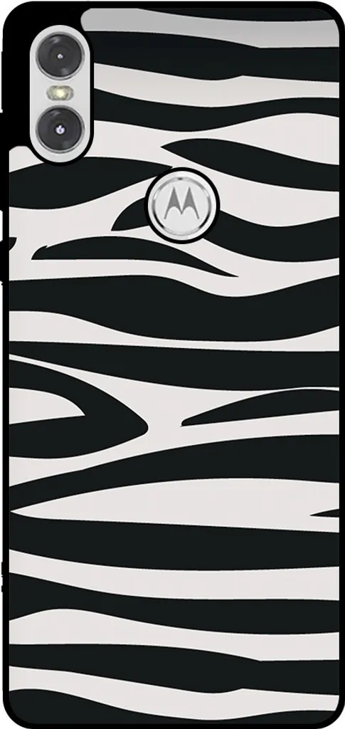 Cover Motorola P30 Play Zebra Print | Custodia Fashion Bianco Nero