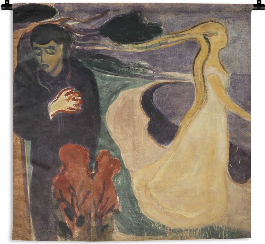 MuchoWow Wandteppich Wandbehang Trennung - Edvard Munch 150x150 cm Tapisserie Dekoration Wandtuch - Wohnaccessoires - Modernes