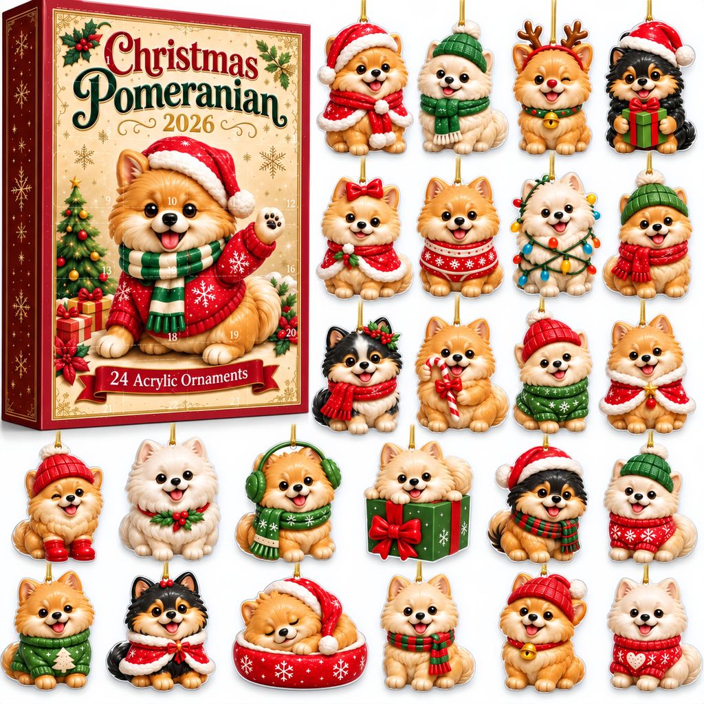 Pomeranian Adventskalender 24 Tage,Weihnachtskalender mit Produktbild 