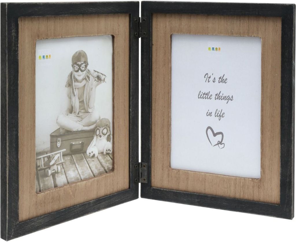 Deknudt S67TW2 Doppelrahmen Holzpassepartout schwarz 10x15 cm