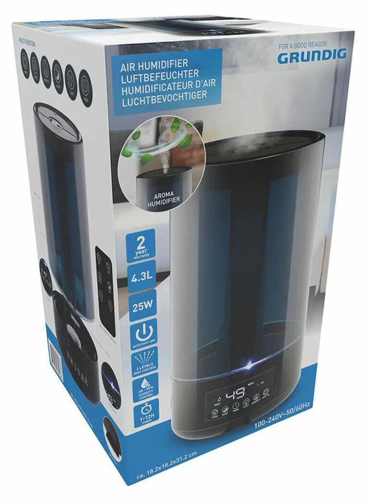 Humidificateur 4,3L pour un Air Sain à la Maison avec Mode Veilleuse