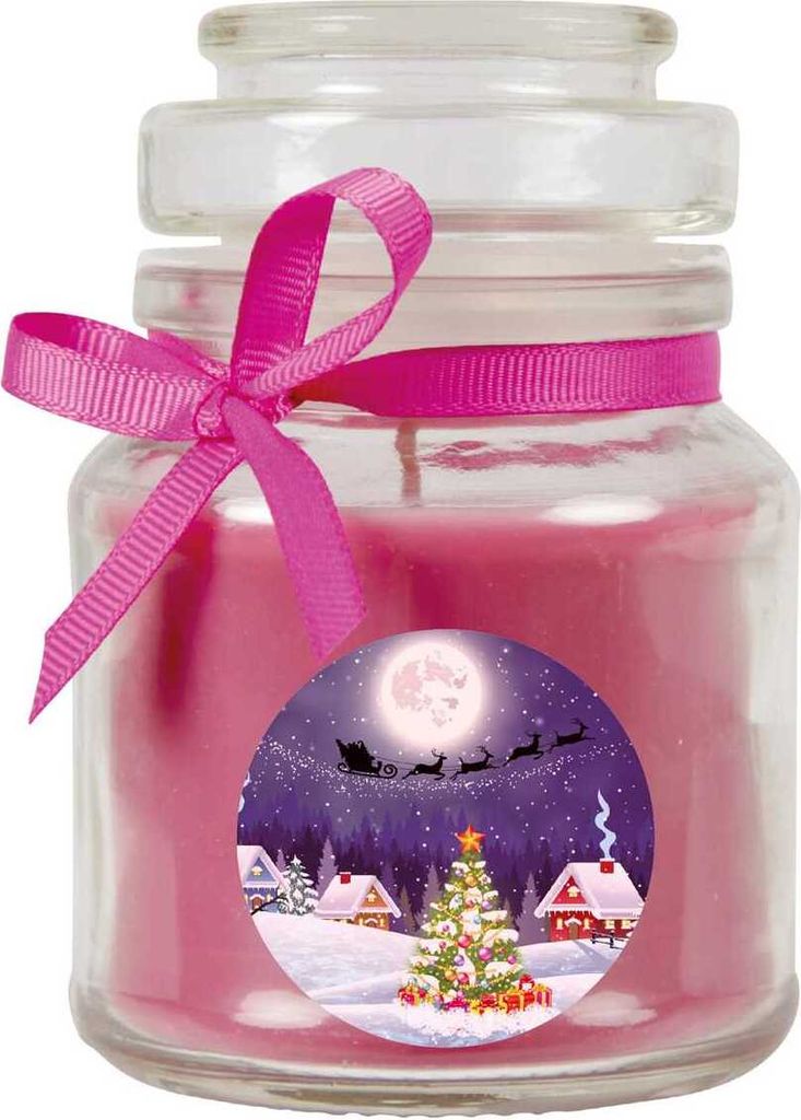 Bougie parfumée en pot - Noël Violet - Bonbon 120gr ( 30h ) Image du produit 