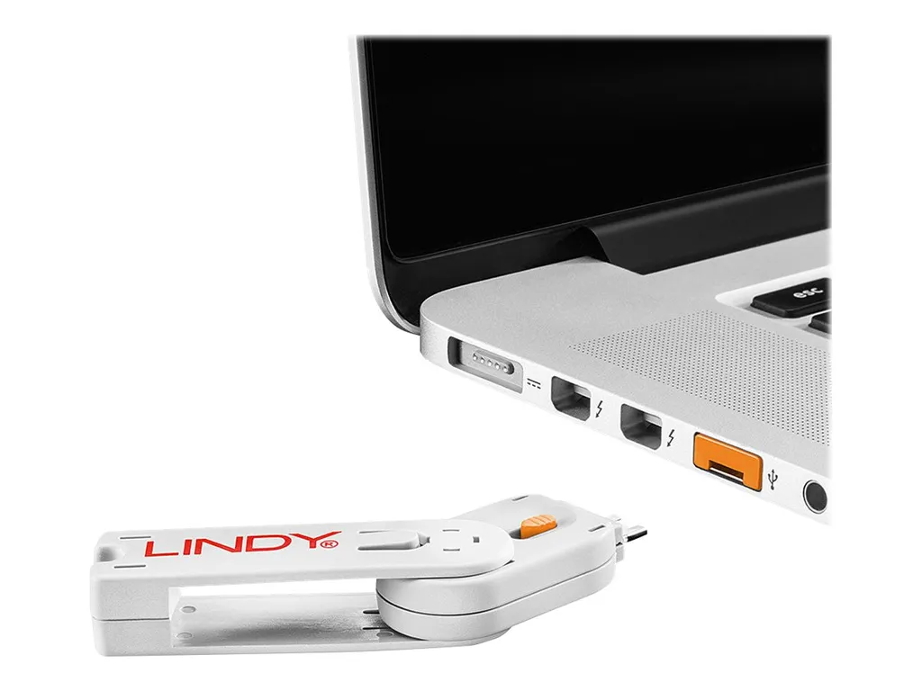 Lindy 40453 Verrou de Port USB Type A Code Orange avec 4 Serrures