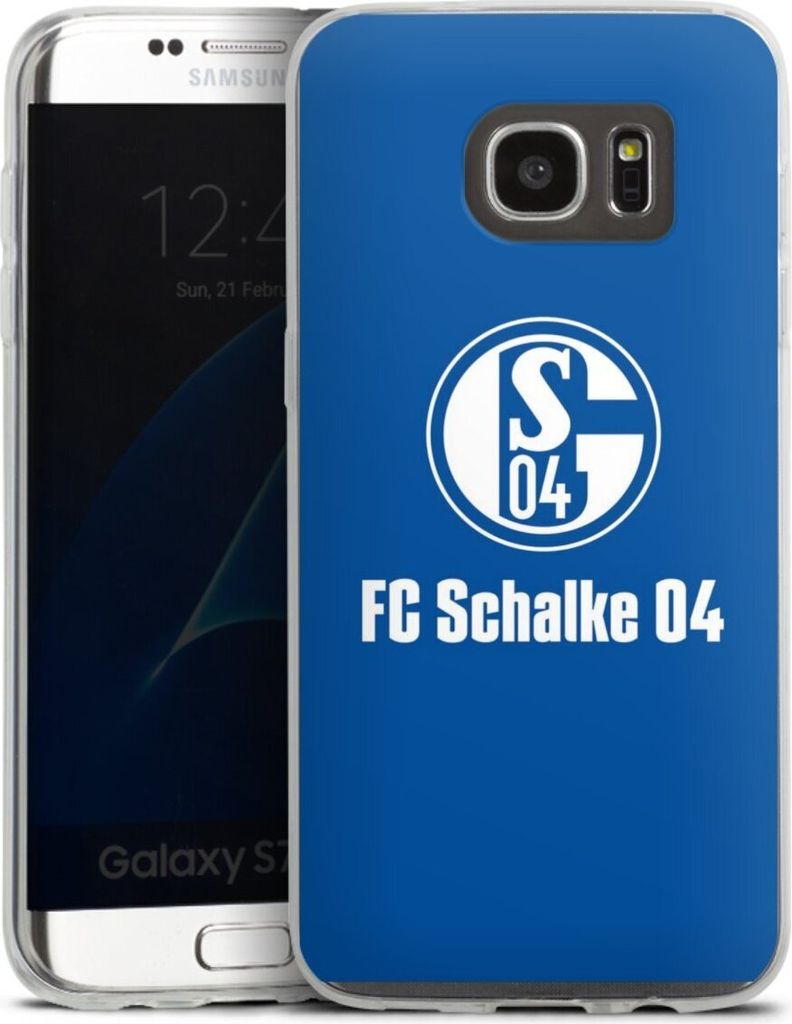 DeinDesign Slim Hülle für Samsung Galaxy S7 Edge Silikon Case Ultra Dünn Handyhülle FC Schalke 04 Logo Offizielles Lizenzprodukt