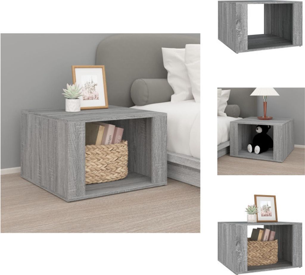 vidaXL Nachttisch Grau Sonoma 57x55x36 cm Holzwerkstoff - Nachttische