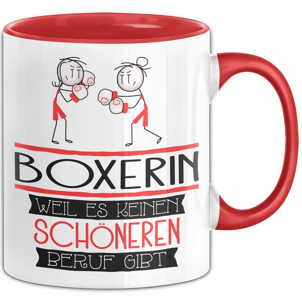 Boxerin Weil Es Keinen Schöneren Beruf Gibt Tasse Geschenk für Eine Boxerin Lustig (Rot)