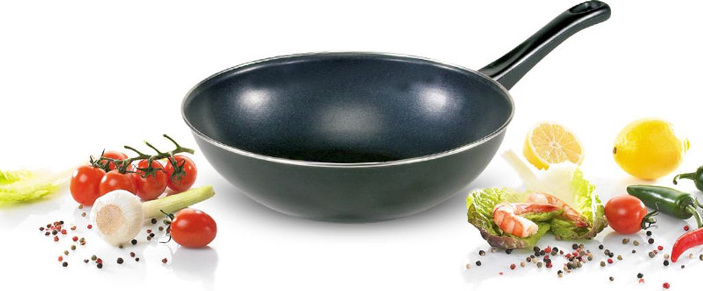 Karl Krüger Nostalgie Induktion Wok-Pfanne Emaille-Pfanne 28 cm WR