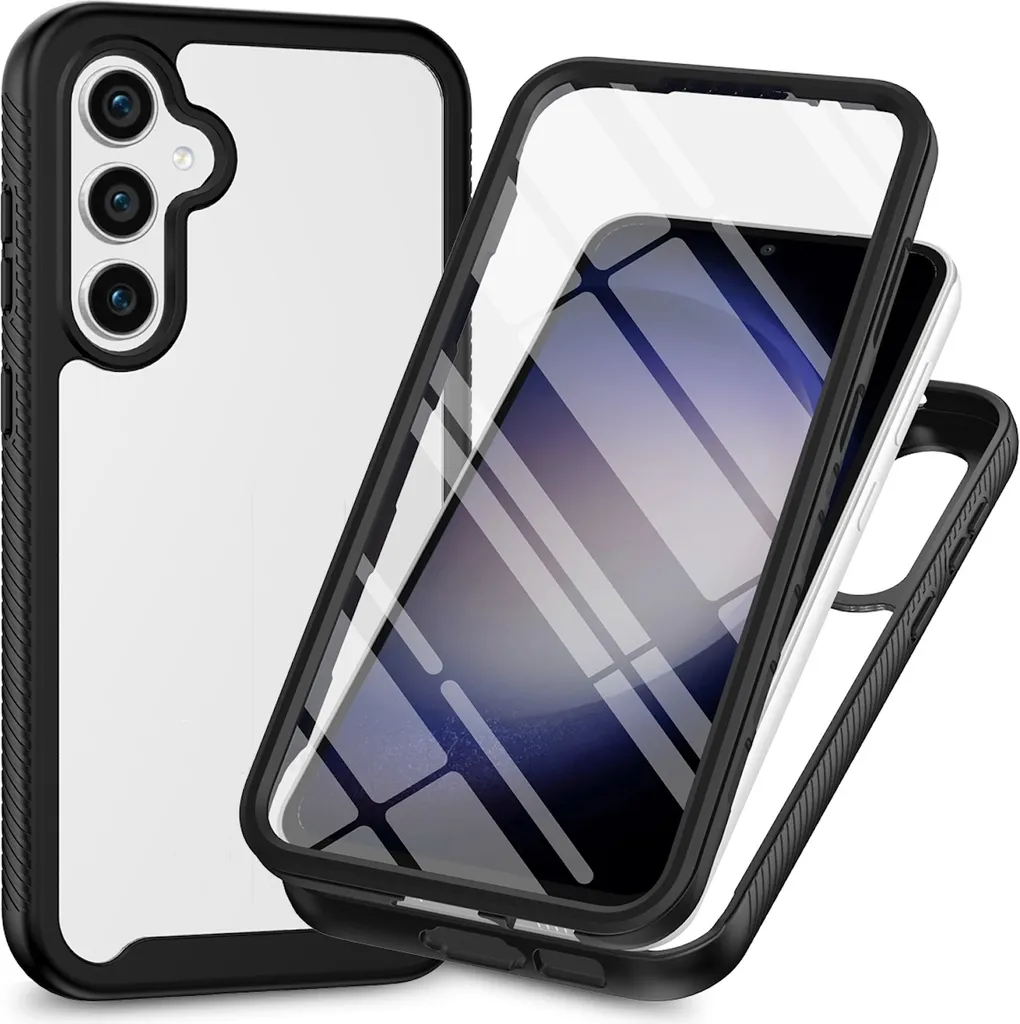 Custodia 360° Samsung S24 FE 5G Sky Solid Nero con Screen Protector