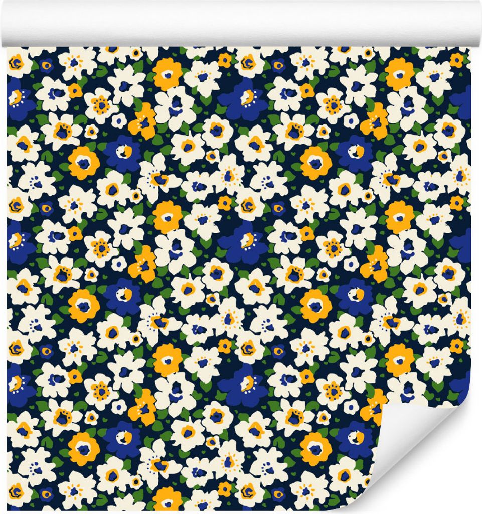 10m VLIES TAPETE Rolle Bunte Blumen Pflanzen XXL Produktbild 