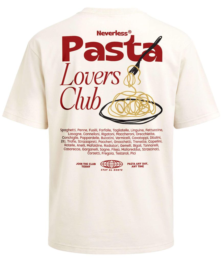 Herren T-Shirt - Pasta Lovers Club - Oversized Relaxed Fit Sommer Fashion Streetstyle Neverless