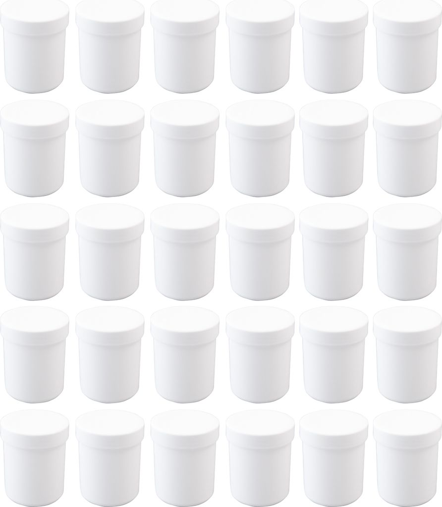 15x Salbendosen Flach, 60 Ml Inhalt, Weiß – Aus PP Für Cremes, Salben & Globuli