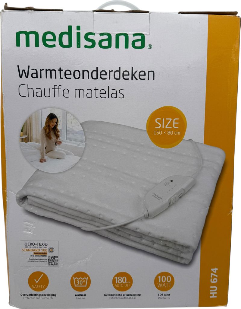 Medisana koc grzewczy HU 674 1,5 x 0,8 m Biały Zdjęcie produktu 