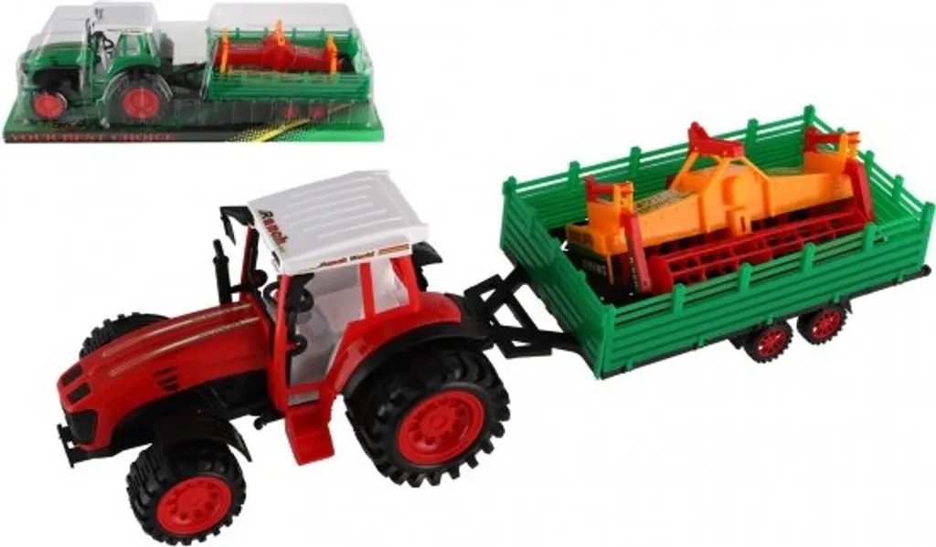 Tracteur à Friction 46cm avec Moissonneuse-Batteuse en Plastique Résist