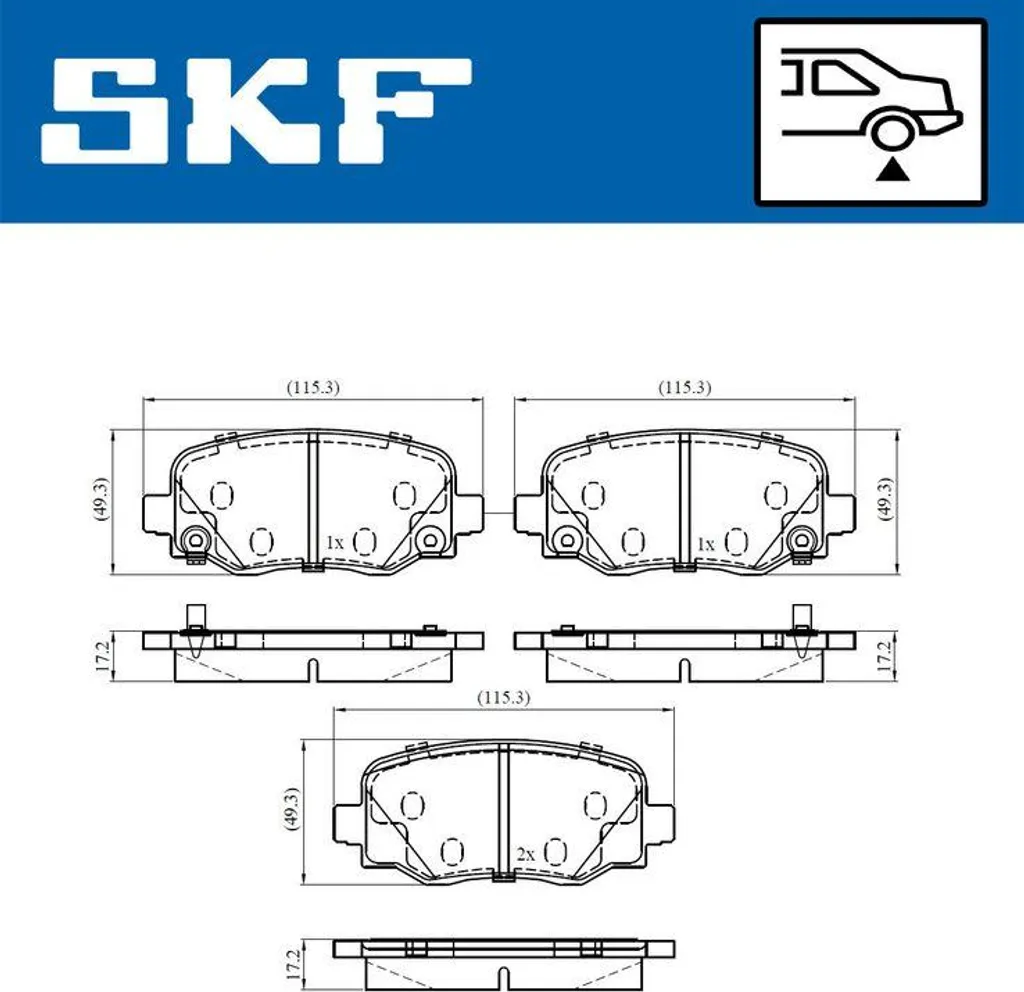 SKF VKBP 90569 A Jeu de Plaquettes de Frein à Disque pour 500X et Renegade