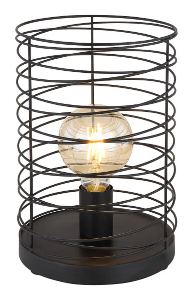 Lampe de table design cage fils enroulés noir H 30 cm luminaire industriel