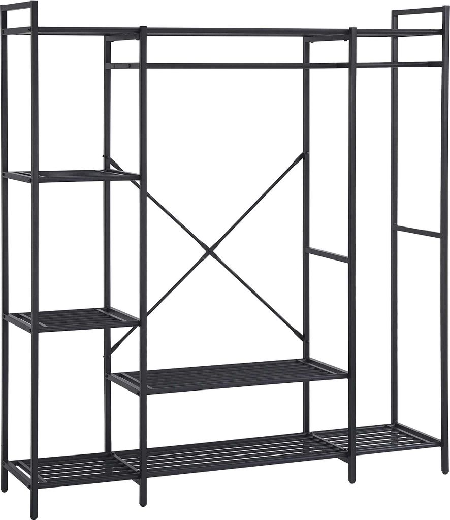 Marek Offener Kleiderschrank - 160x40x171cm - schwarzes Metall