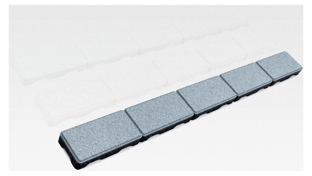 Secuplay Gummi Mähkante - 100x10x3,6cm - Grau