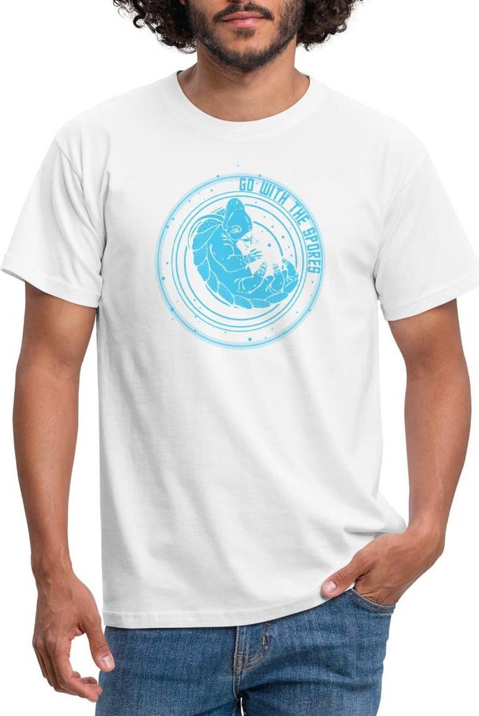 Spreadshirt Star Trek Discovery Bärtierchen Go With Spores Männer T-Shirt, M, Weiß
