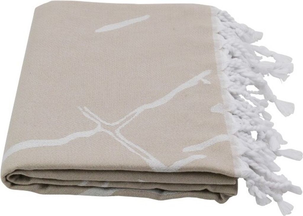 Hamamtuch als Strandtuch Badetuch Saunatuch "Marmor" beige