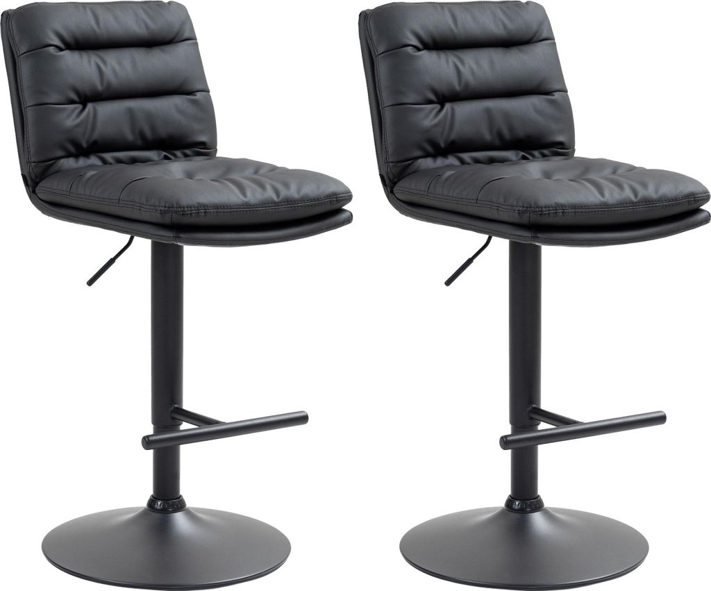 2er Set Barhocker Damar Kunstleder chrom - schwarz