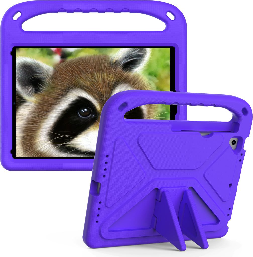 Hülle für iPad Air / Air 2 / iPad 9,7 6th/5th Gen 2018/2017, Leichte Stoßfeste Eva Kinder Schutzhülle mit Griff und Faltbarem Ständer Lila