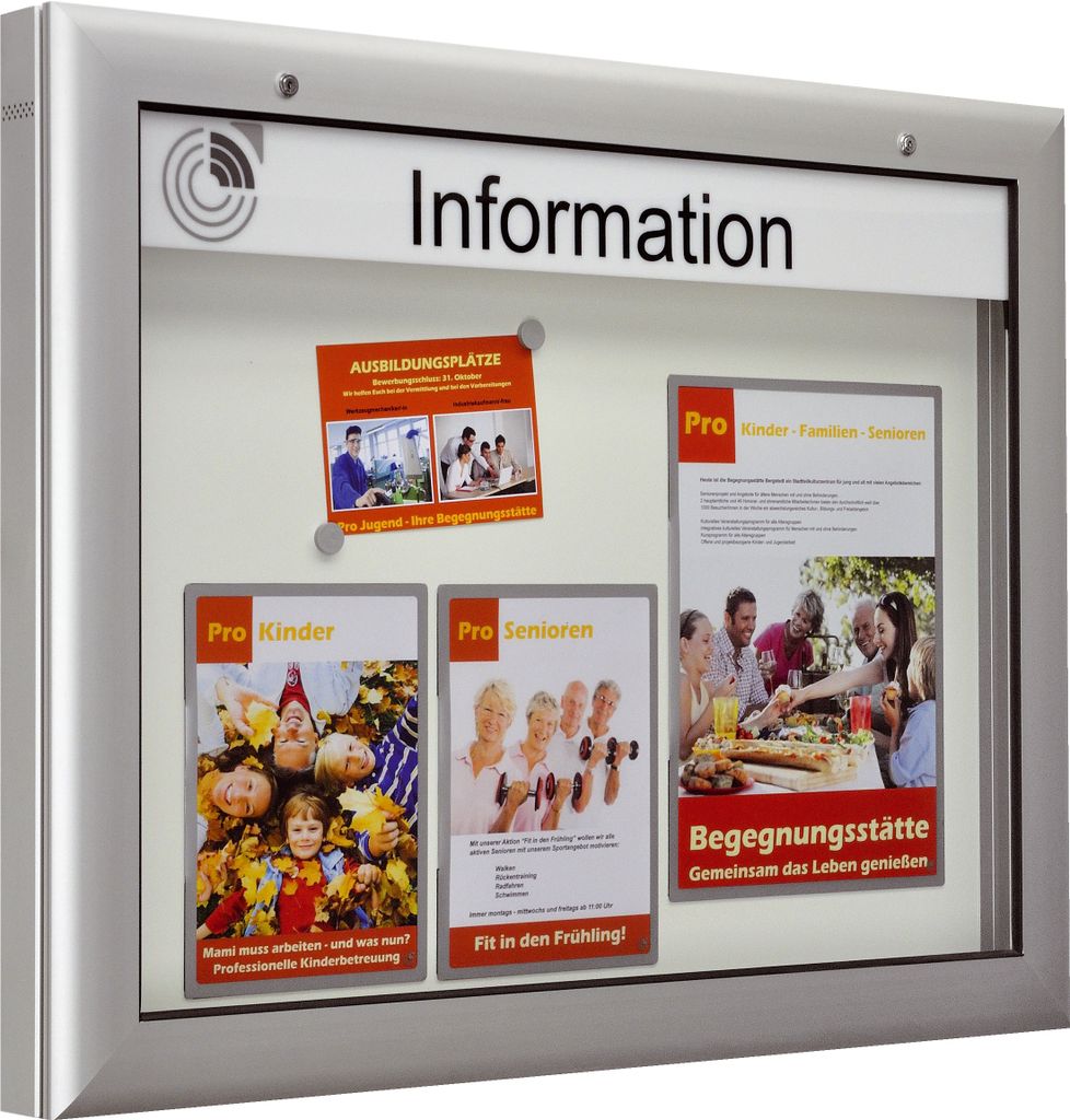 Schaar Design Schaukasten "S-Serie", Querformat, 1025x800x80 mm, Rückwand: Weiß