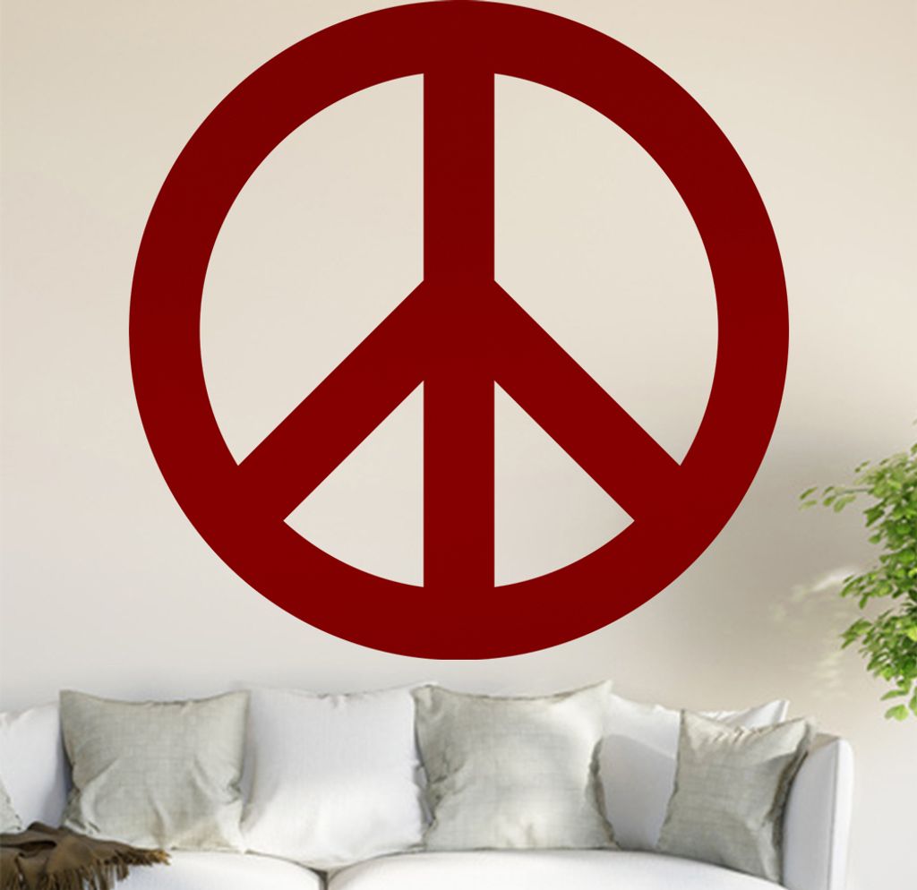 Peace Wandtattoo in 6 Größen - Wandaufkleber Wall Sticker - Dekoration, Küche, Wohnzimmer, Schlafzimmer, Badezimmer