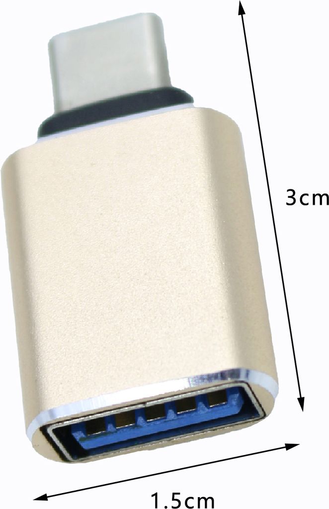 Typ-C-Adapter Nützlicher Anschluss Metall OTG Mini-Kabelkonverter für Mobiltelefone-Golden