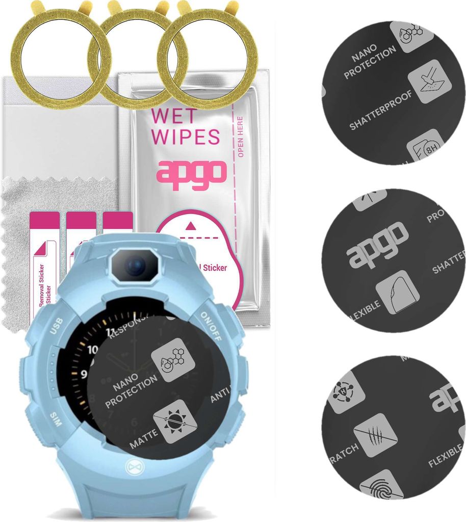 apgo 3 Stück Schutzglas, Matt, kompatibel mit Forever Kids Produktbild 