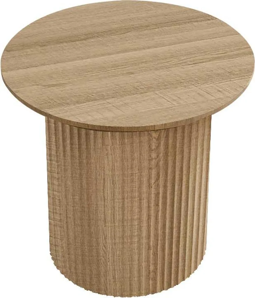 Petite table basse Lagos Ø50 cm robuste en chêne pour salon moderne - 5