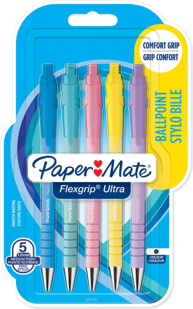 Paper:Mate Druckkugelschreiber FlexGrip Ultra Pastell 5er