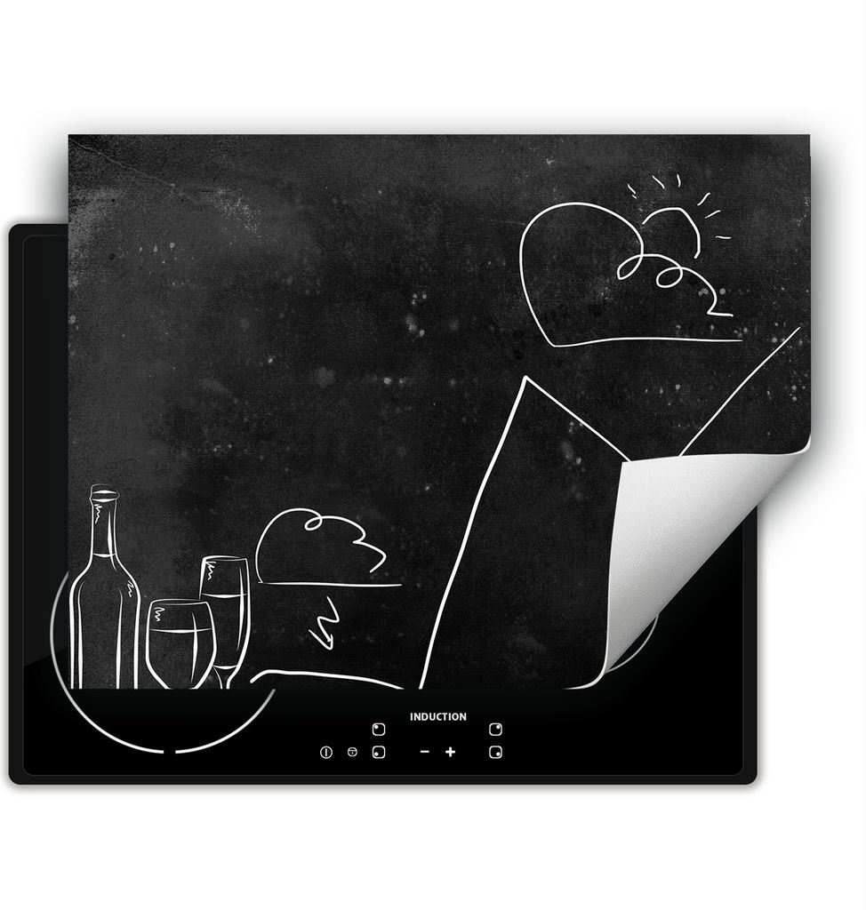 DarHaus Herdabdeckplatte 70x52 cm Anti Rutsch Matte Aufrollbar, dunkelgrau - Wein