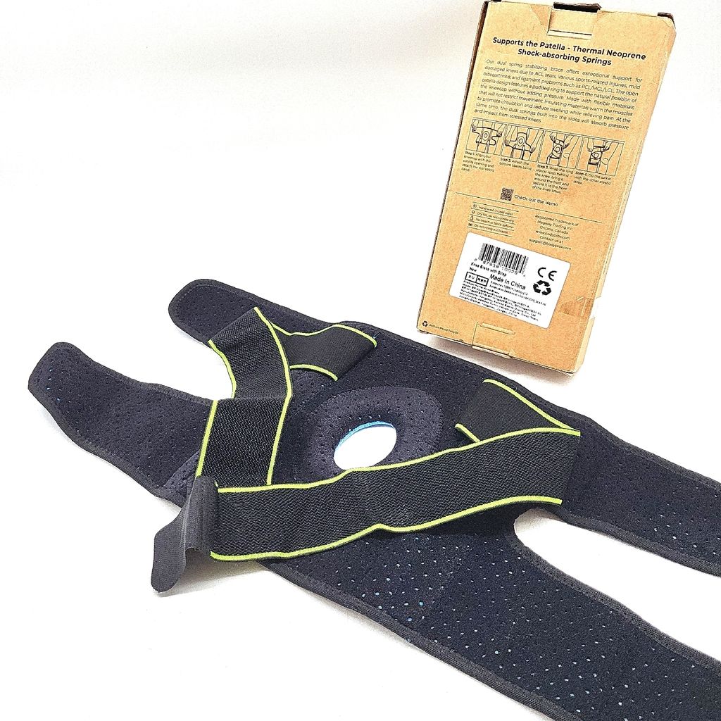 Bodyprox Kniebandage mit seitlichen Stabilisatoren und Produktbild 