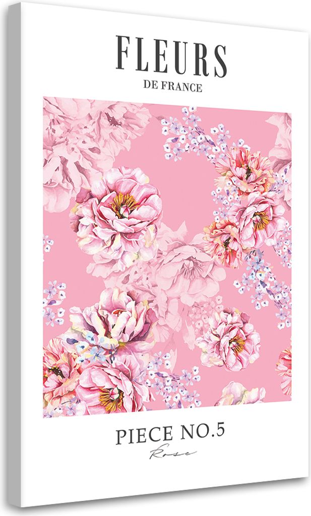 Leinwandbild Rosa Shabby-Chic-Pfingstrosenblüten 40x60 Feeby Rosa bild für die wand bereit zum aufhängen