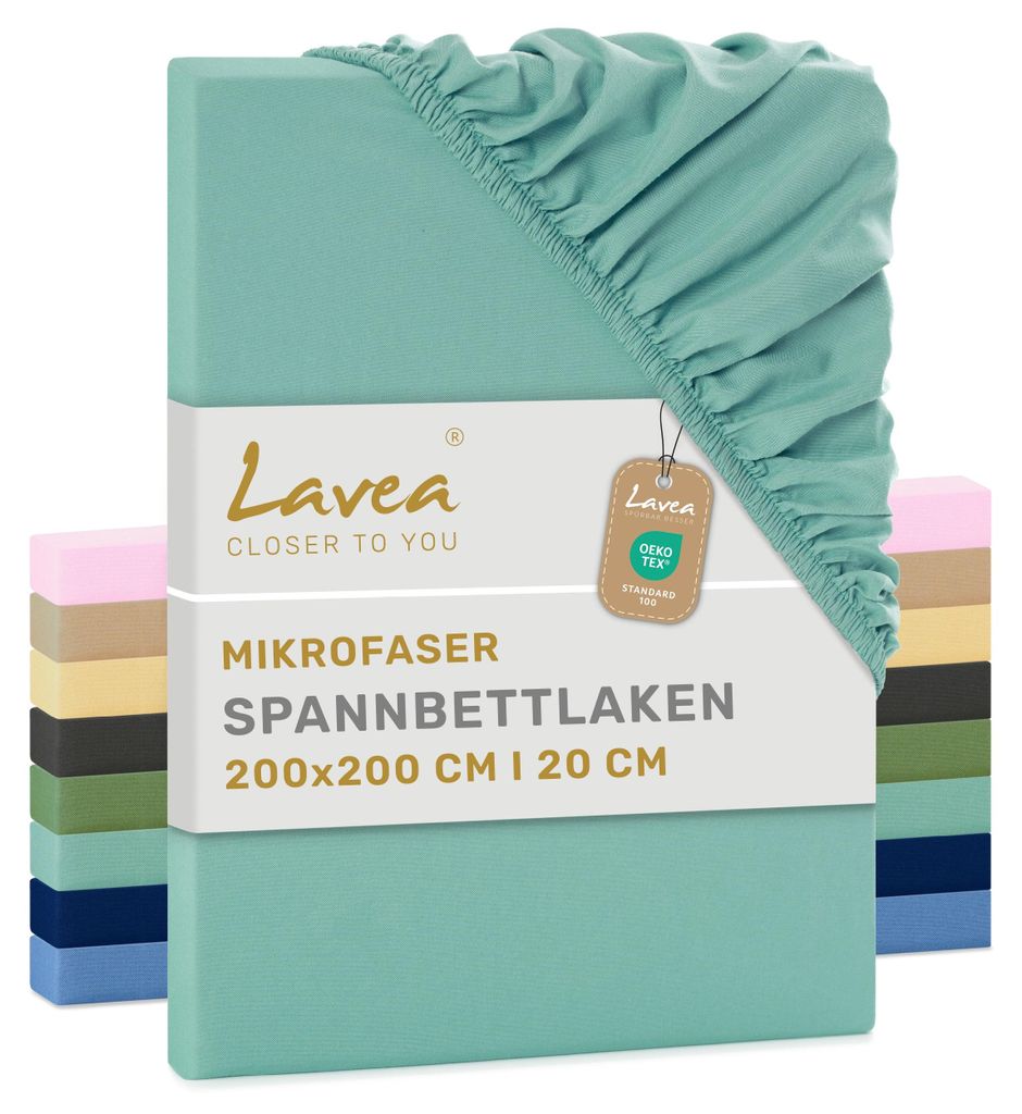 Lavea® Spannbettlaken 200x200 cm aus Mikrofaser, Bettlaken Produktbild 