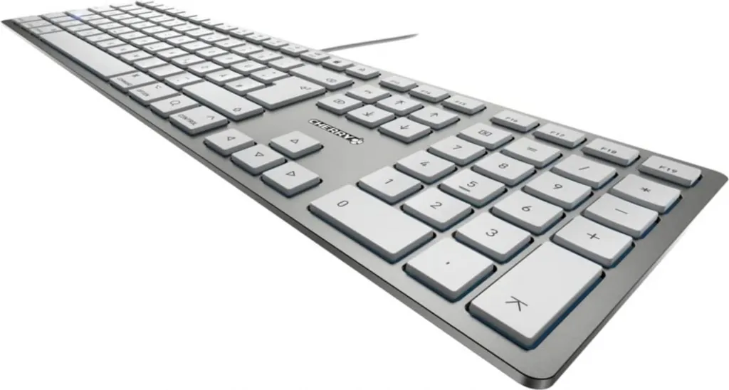 Clavier KC 6000 Slim pour Mac - Clavier filaire chiclet argent et blanc - 7