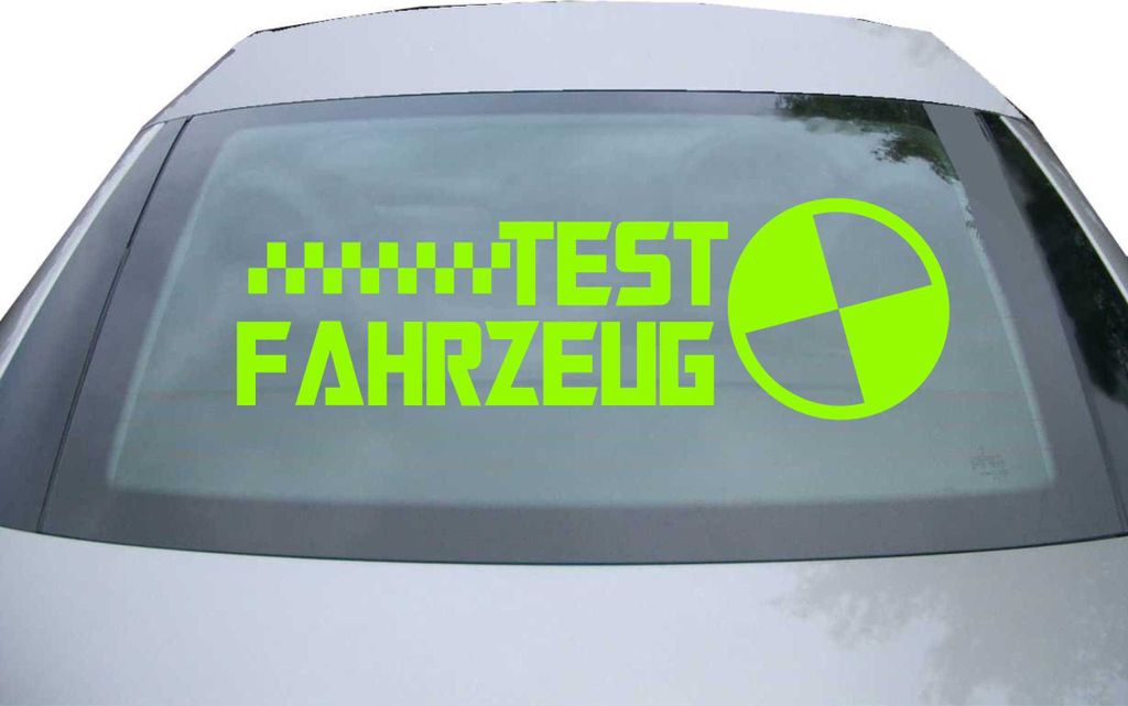 Indigos UG - Aufkleber Heckscheibe & Motorklappe DE6973 - neongrün - 600x186 mm - Testfahrzeug - Auto Scheiben Fenster Heckklappe Tuning Racing JD...
