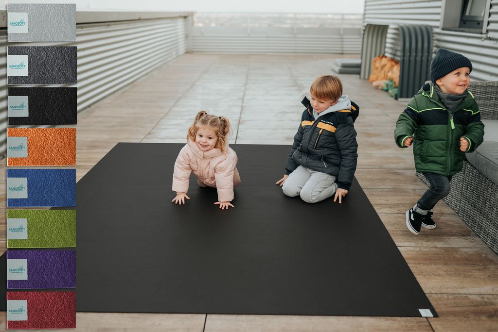 Outdoor Krabbelmatte SanoSoft 160x800cm Schwarz
