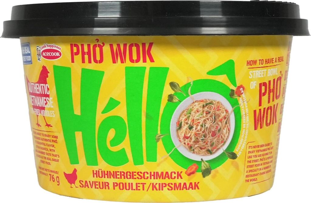 Acecook Pho Wok Instant Reisnudeln Huhn Geschmack 76g